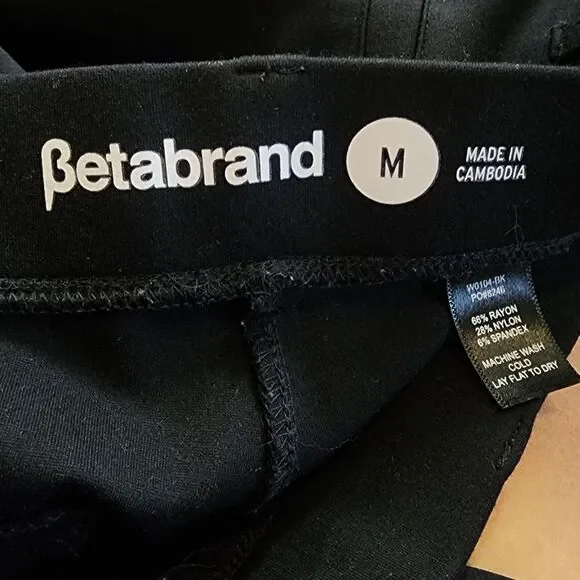 Betabrand Classic Dress Black Pant Yoga Bootcut Medium Pull on Elastic waistband - Picture 5 of 5